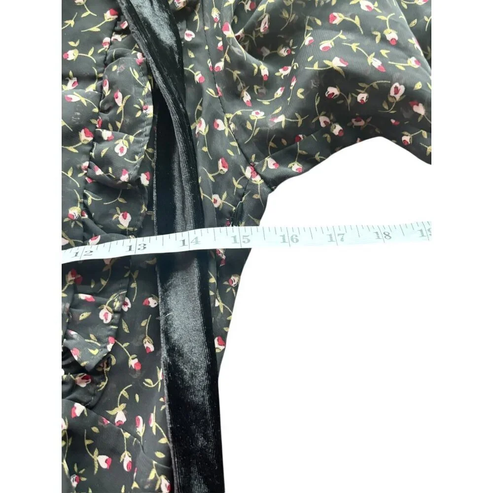 Lush Women's Black Floral Shear Short Dress